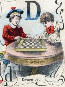 Buchstabe D: Dame-Spiel von French School
