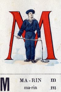 Buchstabe M wie Matrose. Militäralphabet von French School