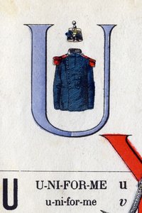 Buchstabe U wie Uniform. Militäralphabet von French School