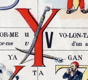Buchstabe Y wie Yatagan. Militäralphabet von French School
