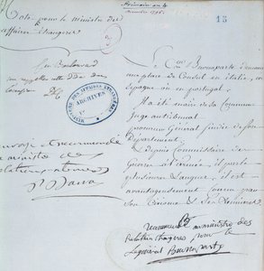 Empfehlungsschreiben, unterzeichnet von Napoleon Bonaparte (1769-1821) für seinen Bruder Joseph (1768-1844) Dezember 1795 von French School