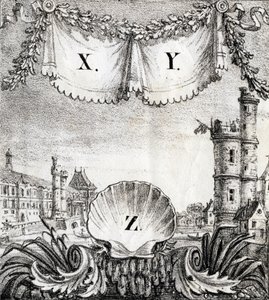 Buchstaben X, Y und Z: Paris im Jahr 1500 - „Alphabet Picturesque des Monumens de Paris“ ca. 1840 (Gravur) von French School