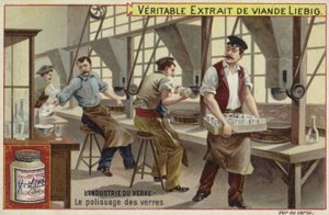 Liebig-Karte mit der Glasindustrie von French School