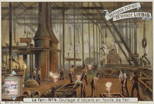 Liebig-Karte mit der Eisenindustrie von French School