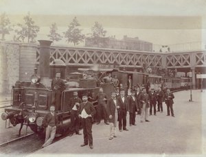 Lokomotive CAIL, gebaut ca. 1866-67, am Pont de Courcelles, Paris, ca. 1867