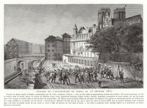 Plünderung des Palastes des Erzbischofs von Paris, 15. Februar 1831 von French School