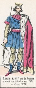 Ludwig VIII., 43. König von Frankreich, bestieg den Thron 1223, gestorben 1226 von French School