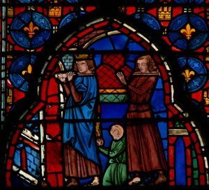 Ludwig IX. trägt Reliquien in die Sainte-Chapelle, unterstützt von Robert D