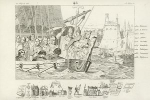 Ludwig IX. von Frankreich führt den Angriff auf Damiette, Ägypten, 7. Kreuzzug, 1249 von French School