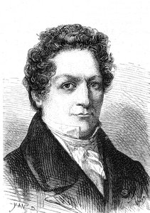 Louis Jacques Thenard (1777-1857), ein französischer Chemiker, entdeckte Bor und Sauerstoffwasser. Gravur 1867
