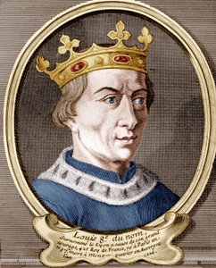 Ludwig VIII., König von Frankreich (farbige Gravur) von French School