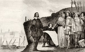 Ludwig XIII. (1602-43) bei der Belagerung von La Rochelle im Oktober 1628, aus 