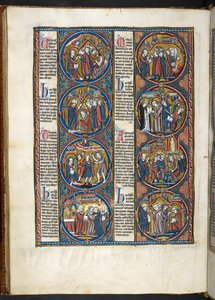 MS. Harley 1527, f.80v, Miniaturen aus der Bible moralisée