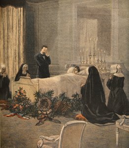Madame Carnot auf ihrem Sterbebett, Illustration aus Le Petit Journal: Supplement illustre, 16. Oktober 1898