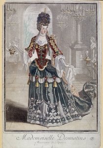 Mademoiselle Desmatins, Musikerin (Sängerin) der Oper - Gravur