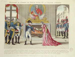 Großmut von Kaiser Napoleon gegenüber der Prinzessin von Hatzfeld, 1806 von French School