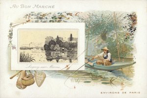 Mann angelt am See von French School