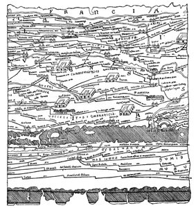 Karte von Gallien - Fragment von French School