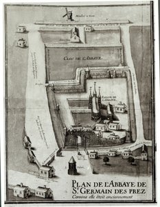 Karte der Abtei Saint-Germain-des-Prés, 1713