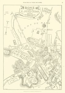 Karte der Stadt Rom zur Zeit von Julius Caesar von French School