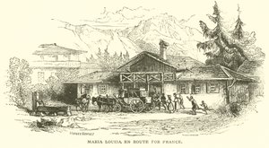 Maria Louisa auf dem Weg nach Frankreich (Stich) von French School
