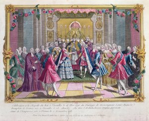 Hochzeit des Dauphins von Frankreich (zukünftiger Ludwig XVI.) mit Erzherzogin Marie-Antoinette in der Kapelle von Versailles am 16. Mai 1770