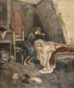 Martyrium des Kindes: ein junger Guyon, Illustration aus Le Petit Journal: Supplement illustre, 4. September 1898