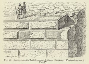 Mauerwerk vom Takht-i-Madere-i-Soleiman von French School