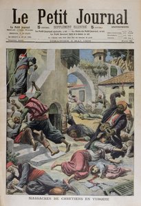 Massaker an Christen in der Türkei, Titelillustration aus Le Petit Journal, 2. Mai 1909 von French School
