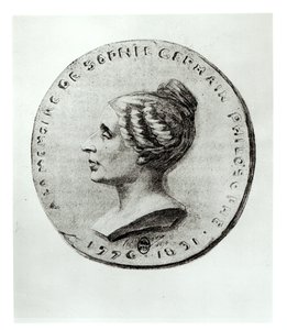 Medaille mit Sophie Germain (1776-1831)