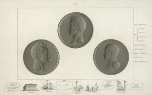 Medaillons von Karl X. von Frankreich und seinem Sohn Louis Antoine, Herzog von Angoulême und Enkel Heinrich, Herzog von Bordeaux