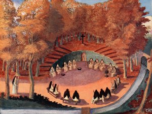 Meditation der Einsiedler von Port-Royal, Kopie von M. Charles Sanlaville, Illustration aus Histoire de la Nation Francaise, von Gabriel Hanotaux, 1924