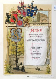 Menü, möglicherweise von Le Bernois, 14. Januar 1888 von French School