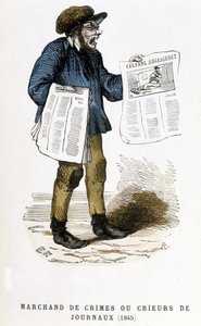 Händler von Verbrechen oder Zeitungsverkäufer