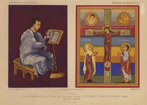 Miniaturen aus illuminierten Handschriften des 9. Jahrhunderts von French School