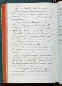 Protokoll einer Sitzung der Akademie der Wissenschaften, 4. Juli 1789 von French School