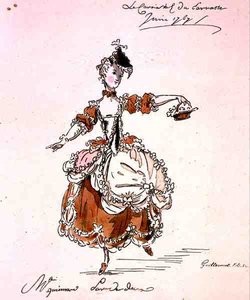 Miss Guimard als Terpsichore, in einem Libretto von Louis Fuzelier, komponiert von Mondonville, Faksimile von A. Guillaumot Fils von French School