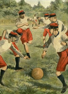 Moderner Sport in der Armee: Fußball. Schaffung einer militärischen Fußball-Rugby-Meisterschaft. Das erste Spiel wurde im Bois de Boulogne, auf dem Rasen von Bagatelle, mit den Teams des Regimental Athletic Sport Valmy und der Association regimental de C von French School