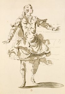 Monsieur Jeliotte als Pigmalion, in Pigmalion, einem Libretto von Lamotte, komponiert von Jean-Philippe Rameau, 1748 (Farbstich) von French School