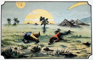 Herr Baboulifiche und Papavoine fallen zurück auf die Erde - in „Reise zum Mond“ von French School