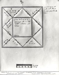 Ms.Fr.12293 fol.49 Horoskop von Petrarca von Galileo, aus einer Sammlung von Horoskopen von Persönlichkeiten des 14. bis 17. Jahrhunderts