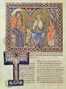 Ms 1041 f.1v Grammatik, Dialekt und Rhetorik aus Satyricon von Martianus Capella, um 1200 von French School