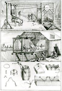 Ms 1064 fol.8 Ein Schieferbruch, aus Descriptions des Arts et Metiers von French School