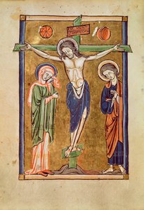 Ms. 1273 fol.14v Die Kreuzigung, Illustration aus einem Psalter
