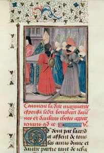 Ms 149 t.3 fol.149 Hochzeit von Marguerite de Constantinople mit Bouchard d