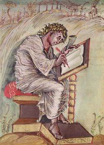 Ms 1 fol.18v St. Matthäus, aus den Ebbo-Evangelien, ca. 816-835