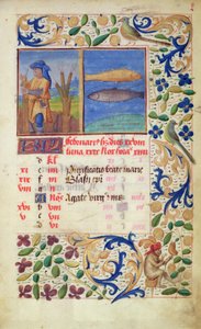Ms 2697 Kalender für den Monat Februar, aus den Heures de Notre Dame
