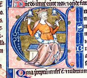 Historiierte Initiale A aus einer lateinischen Bibel von French School