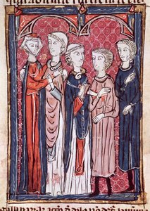Ms 372 fol.141 Ein Engagement, aus Decrets de Gratien von French School
