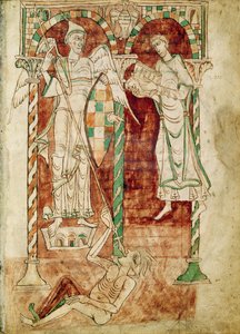 Der Kopist überreicht sein Buch dem Hl. Michael, aus den Recognitiones von Saint Clement